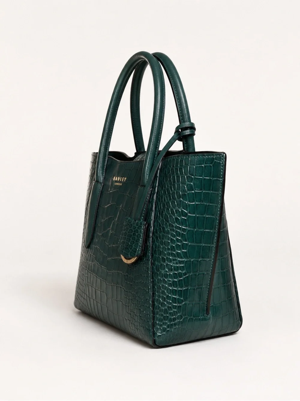 RADLEY LONDON Dark Green Croc-Embossed Satchel